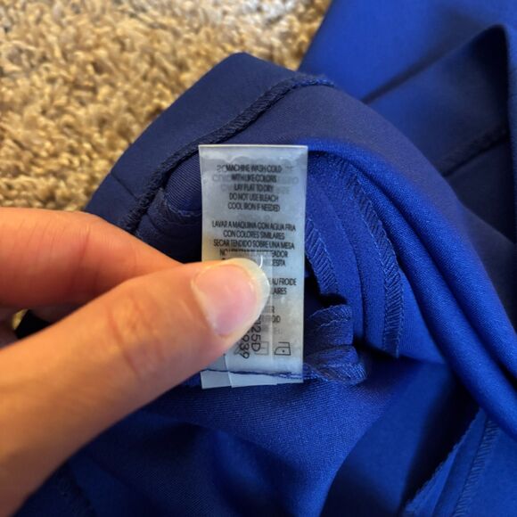 Calvin Klein Dress Womens 2 Blue Sheath Contrast Zipper Office Cocktail Party - Picture 6 of 10